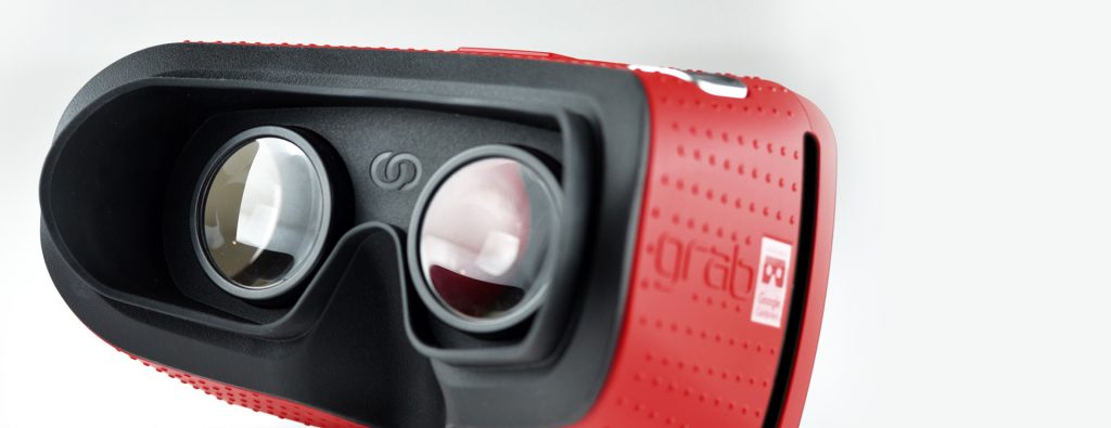 Close up of the VR viewer's premium lenses