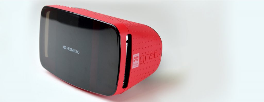 Close up of the VR viewer's transparent front